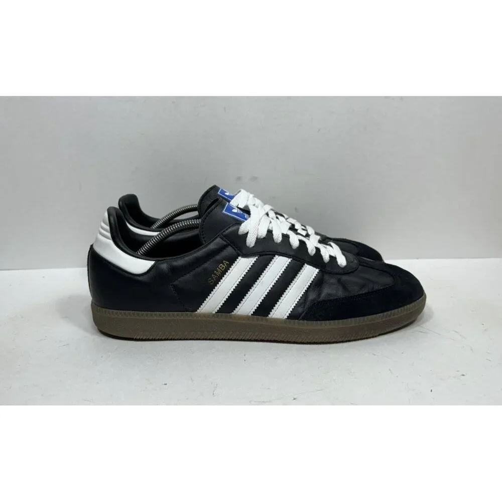 Adidas Samba OG Shoes Mens Size 12 Black White Leather Gum B75807 Sneakers